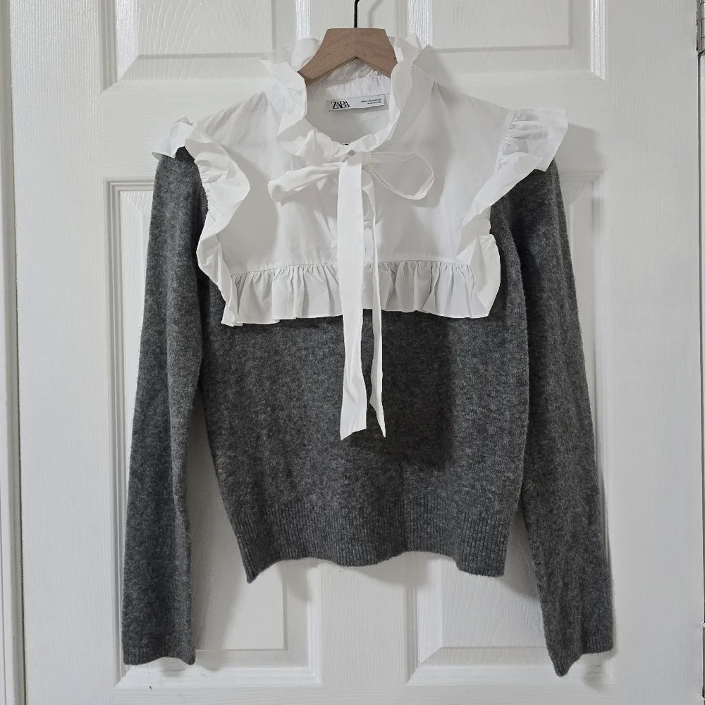 Zara Combination Knit Sweater Top Size M - Picture 5 of 8